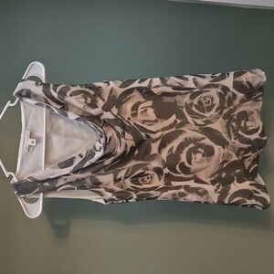 Banana Republic Black and White Floral Tank Top